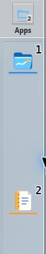 Only the App rail: open File Browser at the top, parked Note Editor lower down